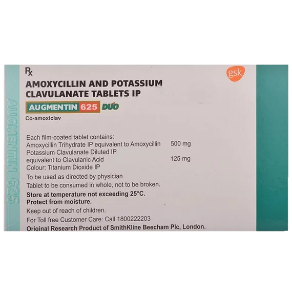 augmentin duo 625mg tablet 10's